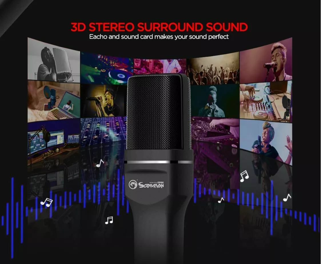 Marvo Mic-03 USB Powered Professional Gaming Streaming Desktop Microphone Marvo Mic-03 USB Powered Professional Gaming Streaming Desktop Microphone